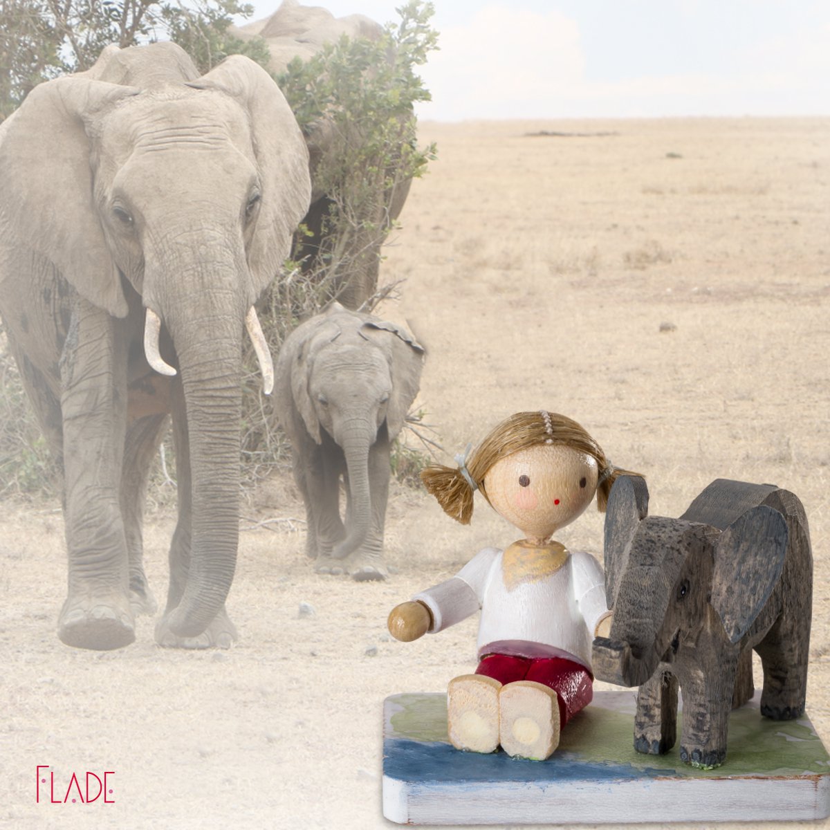 mit Mädchen Baby-Elefant